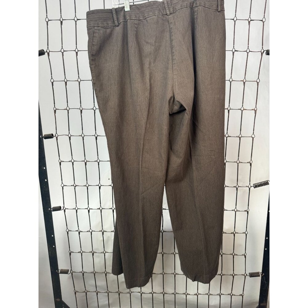 Larry Levine Womens Stretch Pants 16W Brown Cotton Blend Made In Cambodia - Picture 3 of 16